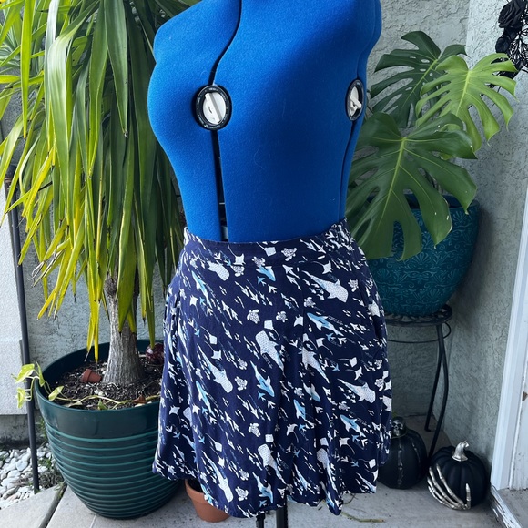 Navy Marine-life Flare Skirt - Picture 3 of 4